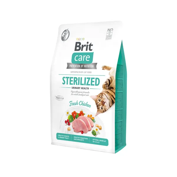 Sausas kačių ėdalas BRIT CARE GF STERILIZED URINARY HEALTH, 2 kg