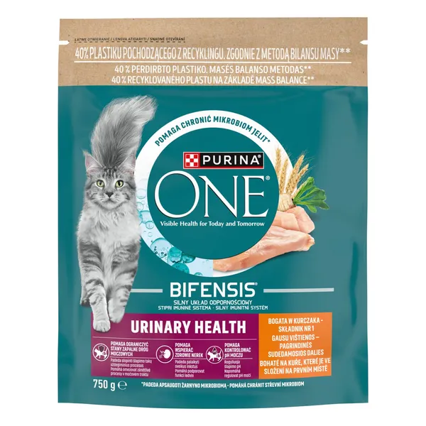 Sausas kompleksinis pašaras PURINA ONE URINARY HEALTH suaugusioms katėms su vištiena, 750 g