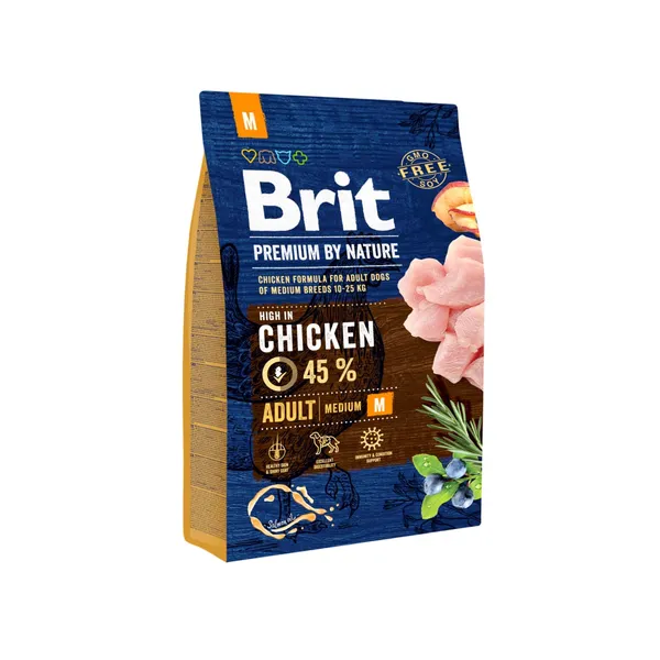Sausas šunų ėdalas BRIT PREMIUM BY NATURE ADULT M, 3 kg
