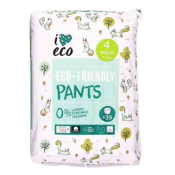 Sauskelnės-kelnaitės I LOVE ECO MAXI S4 7-17kg, 39vnt