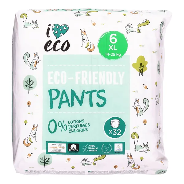 Sauskelnės-kelnaitės I LOVE ECO XL S6 14-25kg, 32vnt
