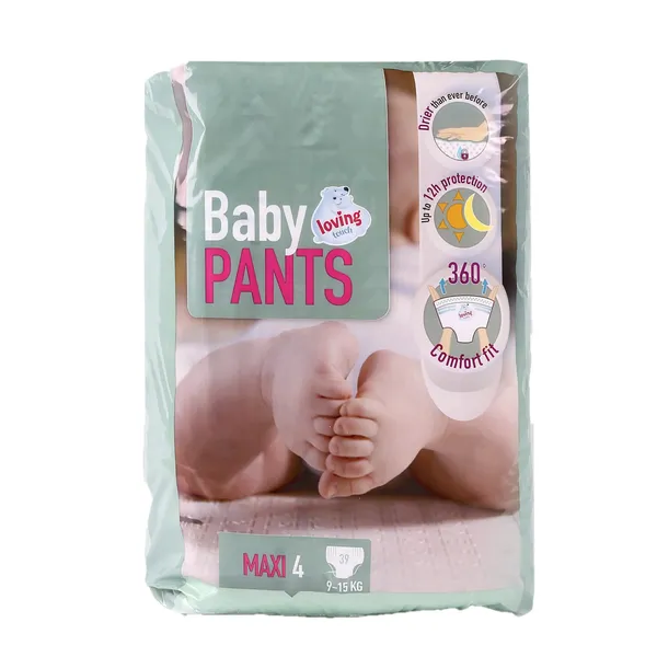 Sauskelnės-kelnaitės LOVING TOUCH (4), 9 - 15 kg, 39 vnt