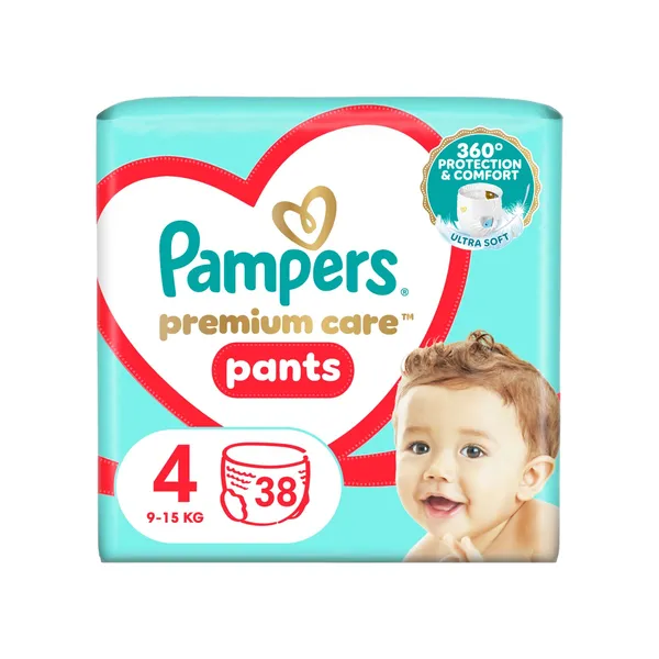 Sauskelnės-kelnaitės PAMPERS Premium Care Pants, Value Pack, 4 dydis, 38 vnt.