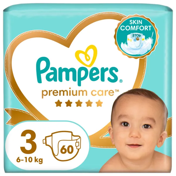 Sauskelnės PAMPERS PREMIUM CARE, 3, 6 - 10 kg, 60 vnt.