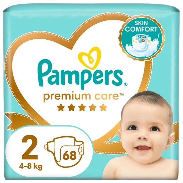 Sauskelnės PAMPERS PREMIUM CARE (2), 4 - 8 kg, 68 vnt.