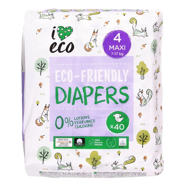 Sauskelnės I LOVE ECO MAXI S4 7-17kg, 40vnt