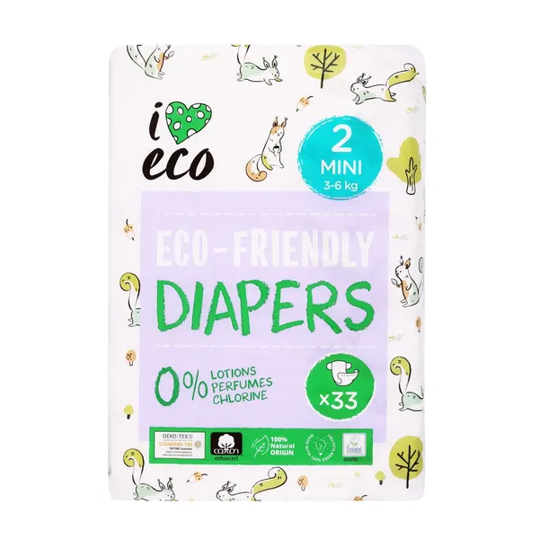 Sauskelnės I LOVE ECO MINI 3-6kg S2, 33vnt