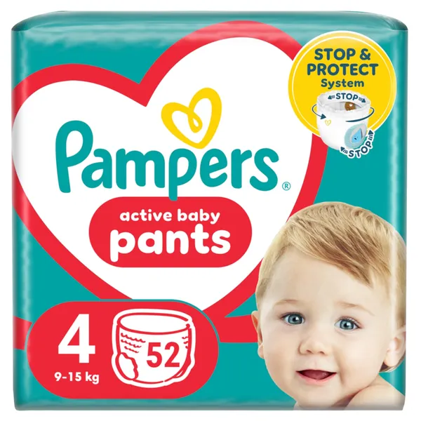 Sauskelnės-kelnaitės PAMPERS Pants, Jumbo Pack, 4 dydis, 52 vnt.