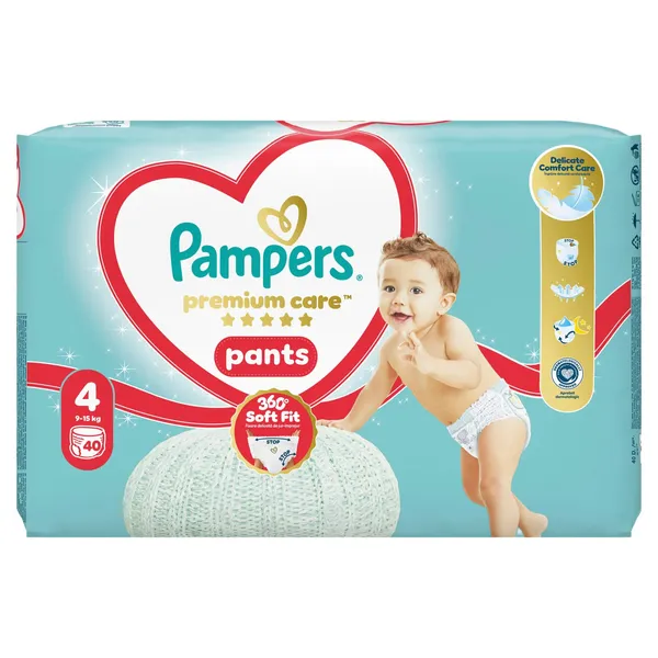 Sauskelnės - kelnaitės PAMPERS PREMIUM CARE PANTS, 4 dydis, 40 vnt.