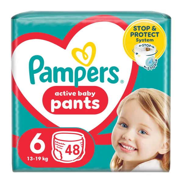 Sauskelnės-kelnaitės PAMPERS Pants, Giant Pack, 6 dydis, 48 vnt.