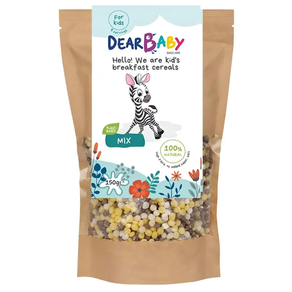 Sausų pusryčių rutuliukų mišinys DEAR BABY su saldikliu, 150 g