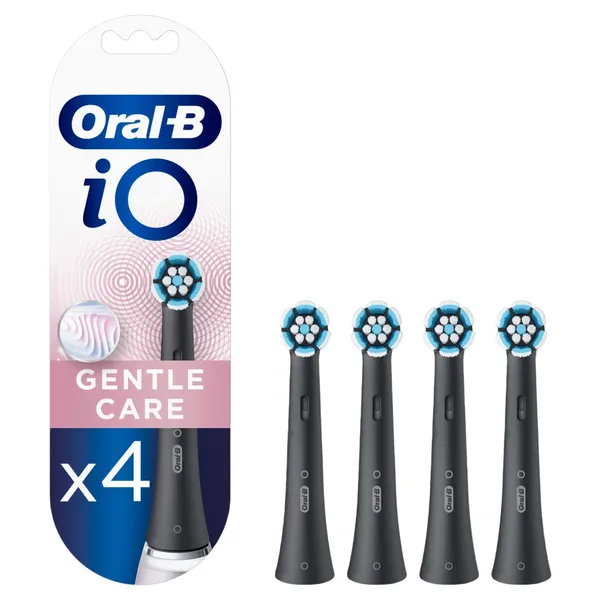 Šepetėlio galvutės ORAL B iO REFILL GENTLE CARE BLACK, 4 vnt