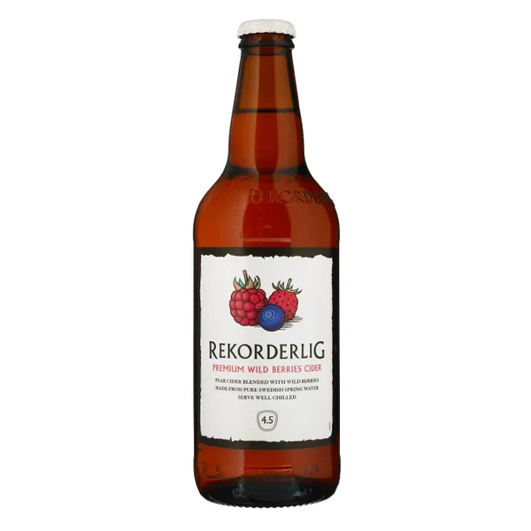 Sidras REKORDERLIG WILD BERRIES, 4,5 %, 0,5 l butelis