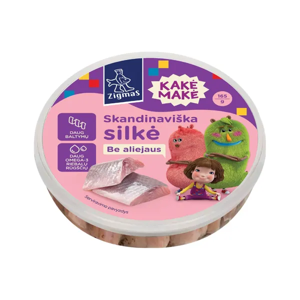 Sūdyta atlantinių silkių filė be aliejaus ZIGMAS KAKĖ MAKĖ, 165 g