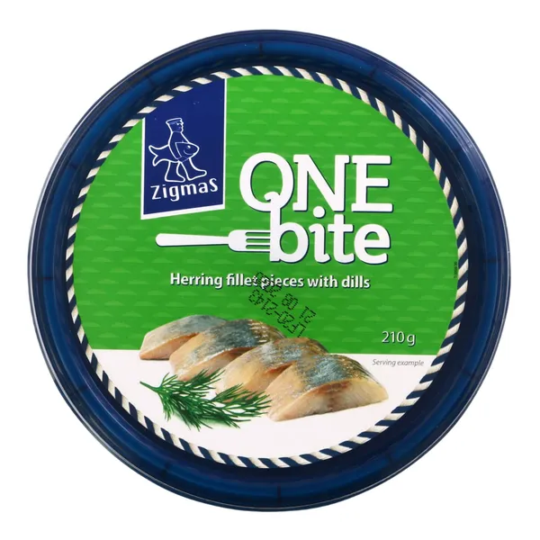 Silkių filė, gabaliukais su krapais ZIGMAS ONE BITE, 210 g