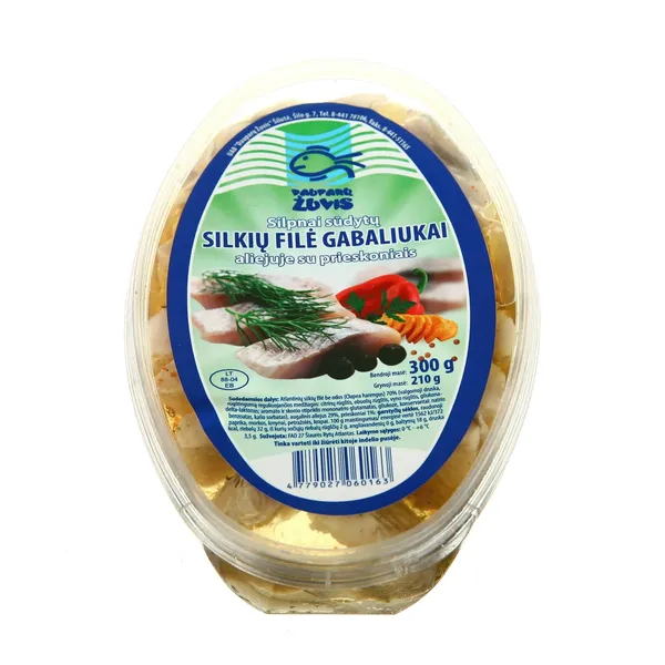 Silkių filė gabaliukai aliejuje su prieskoniais DAUPARŲ ŽUVIS, 300 g