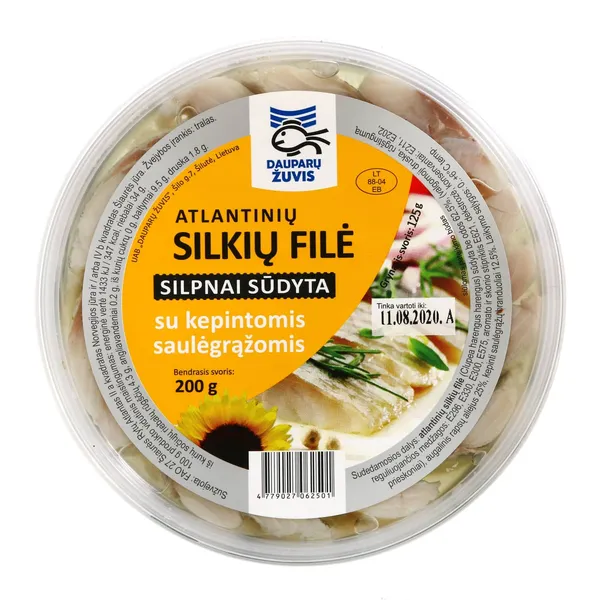Silkių filė gabaliukai aliejuje su saulėgrąžomis DAUPARŲ ŽUVIS, 200 g