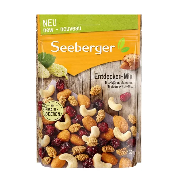 Džiovintų baltųjų šilkmedžio uogų ir riešutų mišinys SEEBERGER, 150 g
