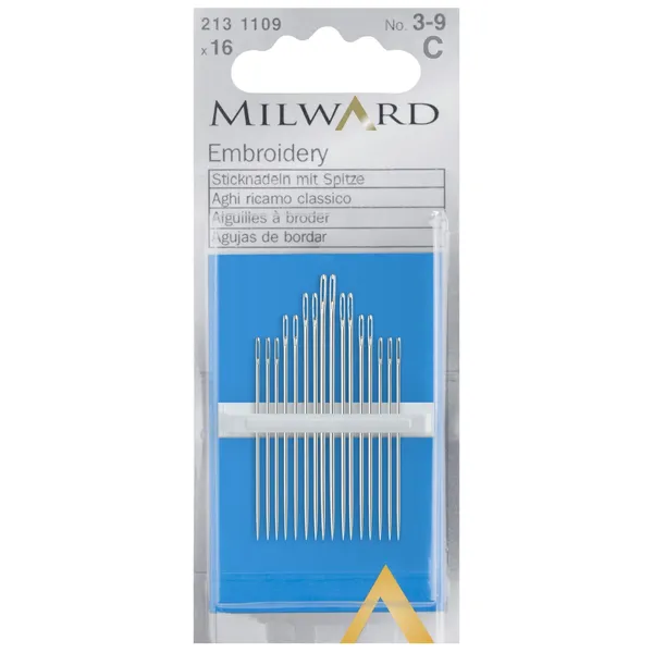 Siuvinėjimo adatos rinkinys MILWARD No.3-9 16pcs