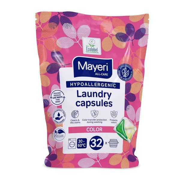 Skalbimo kapsulės MAYERI COLOR HYPOALLERGENIC, 32 vnt