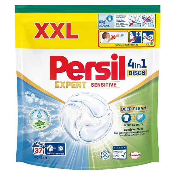 Skalbimo kapsulės PERSIL EXPERT DISCS SENSITIVE DOY, 37 vnt