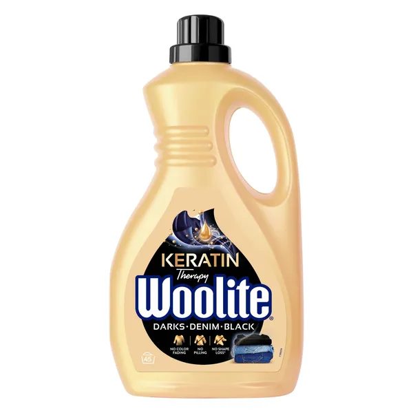 Skystas skalbiklis su keratinu WOOLITE DARKS, DENIM, BLACK, 45 skalbimai, 2,7 l