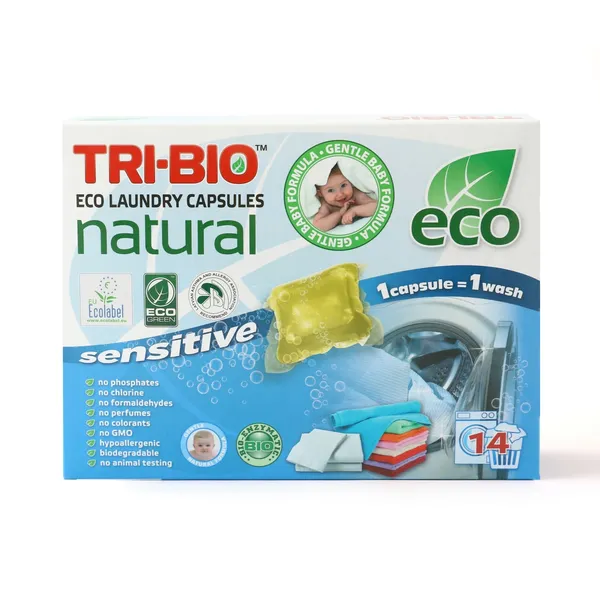 Skalbimo kapsulės TRI-BIO, 14 vnt.