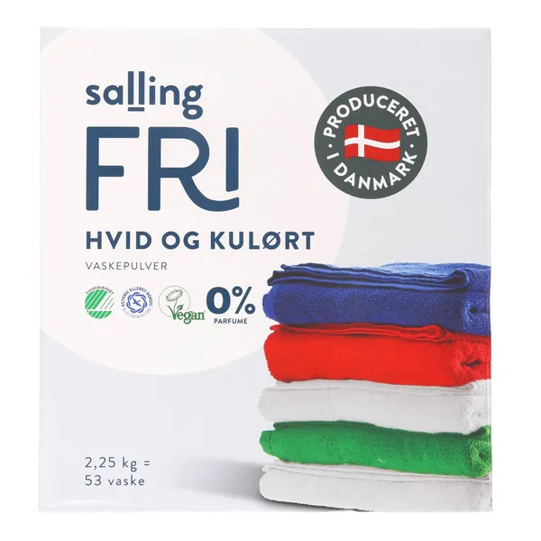 Skalbimo milteliai spalvotiems ir baltiems skalbiniams SALLING FRI, 2,25 kg