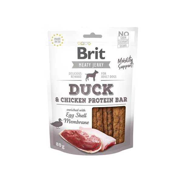 Skanėstas šunims BRIT JERKY DUCK PROTEIN BAR, 80 g