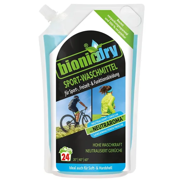 Skalbiamsis gelis sportinei aprangai FROSCH BIONICDRY, 960 ml