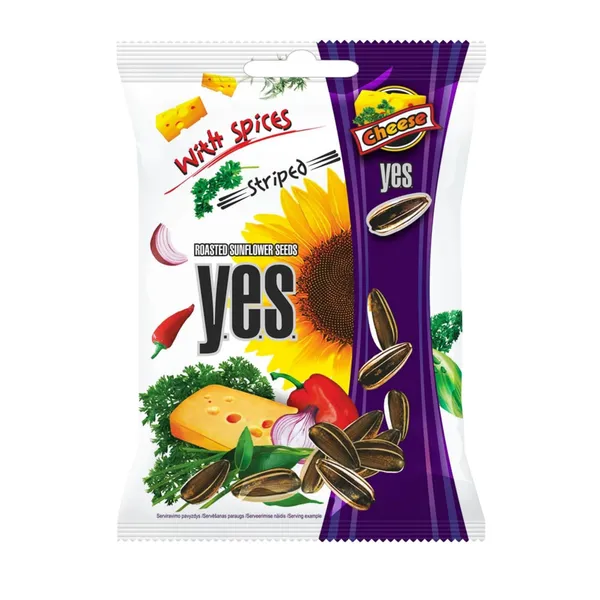 Skrudintos saulėgrąžos YES su sūrio prieskoniais, 90 g