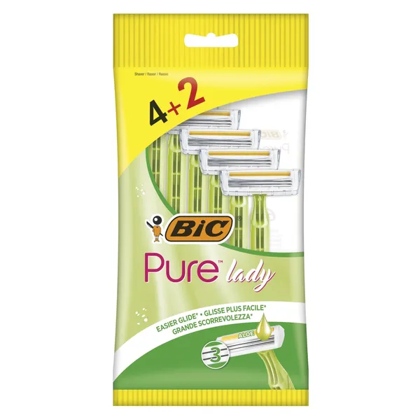 Skustuvas BIC PURE3 LADY P6 bag, 4+2 vnt.