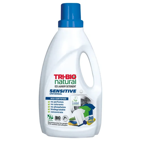 Skystas skalbiklis TRI-BIO Sensitive, 30 skalbimų, 1,42 l