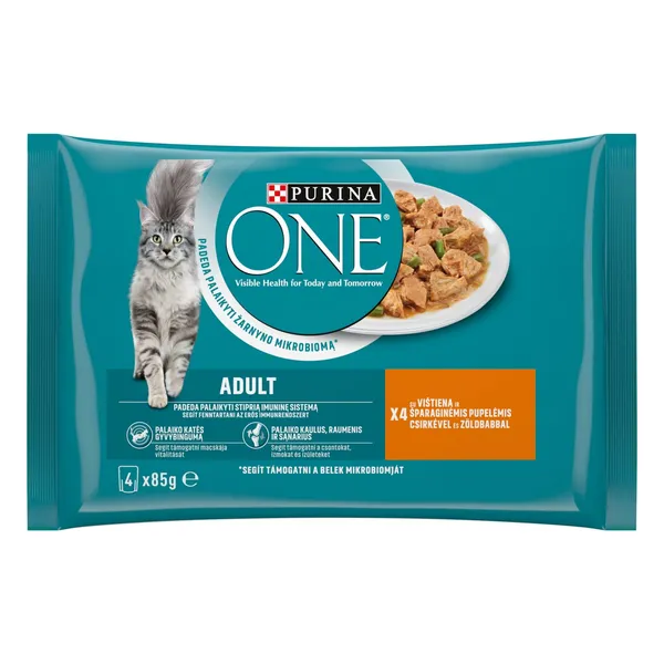 Šlapias ėdalas katėms One Adult su vištiena 4x85g