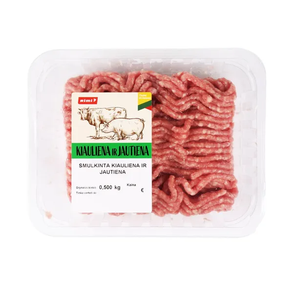 Smulkinta kiauliena ir jautiena RIMI, 20 % rieb., 500 g
