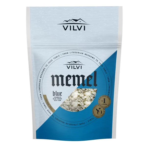 Smulkintas pelėsinis sūris MEMEL BLUE, 50 %, RSM, 100 g