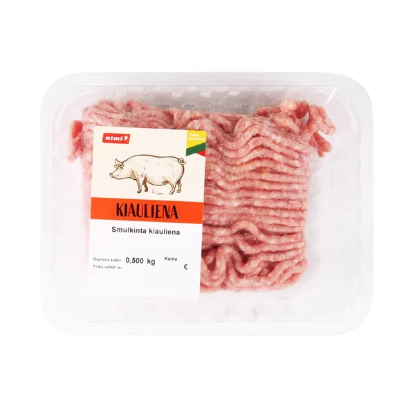 Smulkinta atšaldyta kiauliena RIMI, 20% rieb., 500 g