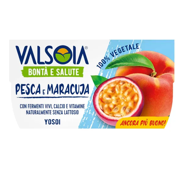 Sojos produktas su persikais ir pasifloromis YOSOI VALSOIA, 250 g