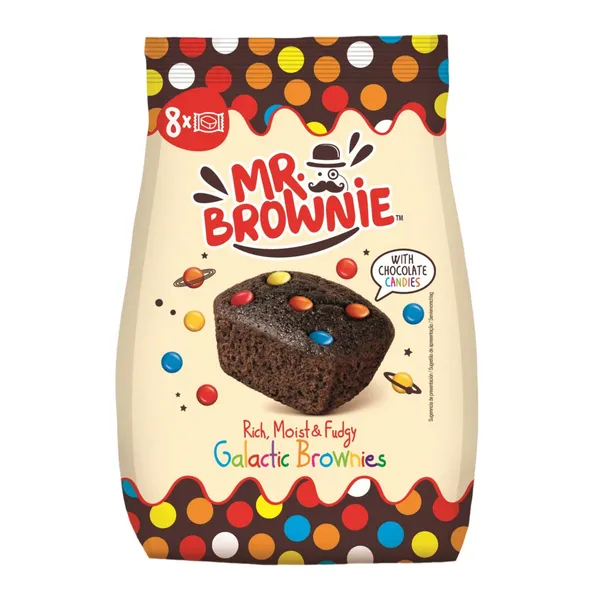 Šokoladiniai keksiukai su pieninio šokolado saldainiais MR BROWNIE, 200 g