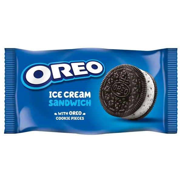 Šokolado skonio sausainiai su vanilės skonio valgomųjų ledų ir sausainių įdaru OREO, 110 ml / 70 g