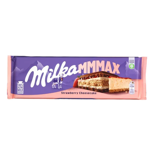 Pieninis šokoladas MILKA, braškinio sūrio pyrago skonio, 300 g