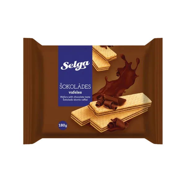 Vafliai SELGA, šokoladiniai, 180 g