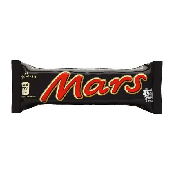 Pieninio šokolado batonėlis su nuga ir karamele, MARS, 51 g