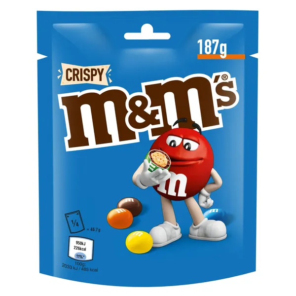 Šokoladiniai saldainiai su traškiu ryžių įdaru M&M'S, 187 g