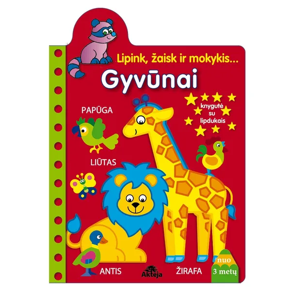 Spalvinimo knyga GYVŪNAI. UŽDUOTĖLIŲ KNYGELĖ, 3-6 m.
