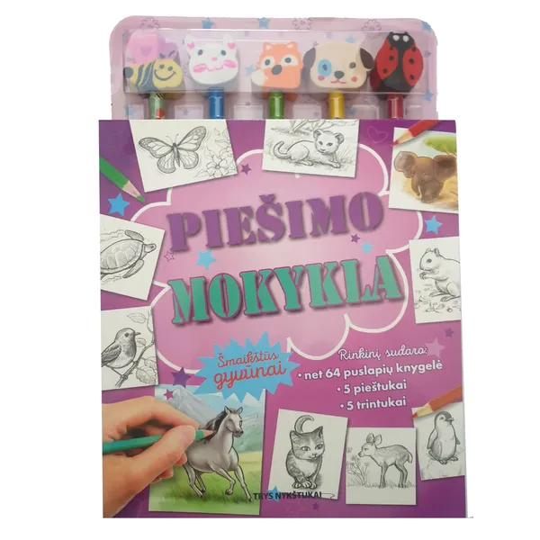 Spalvinimo knyga PIEŠIMO MOKYKLA, 3-6 m.