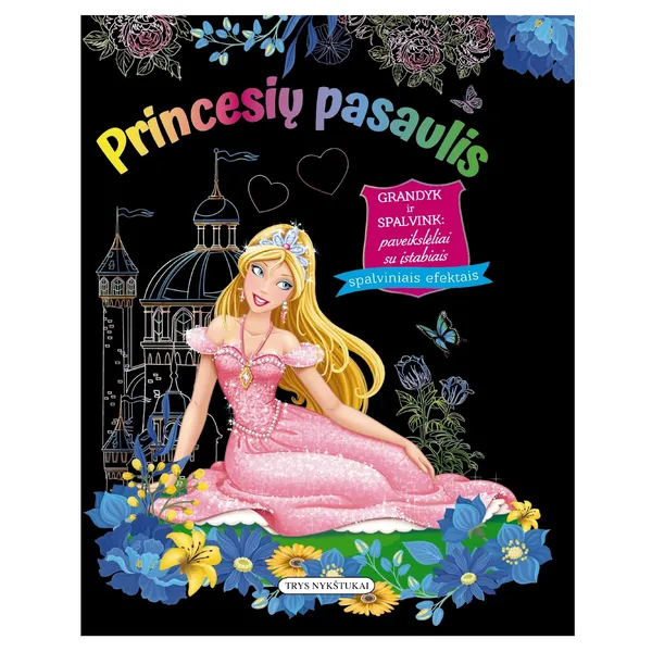 Spalvinimo knyga PRINCESIŲ PASAULIS. GRANDYMO KNYGELĖ, 4-6 m
