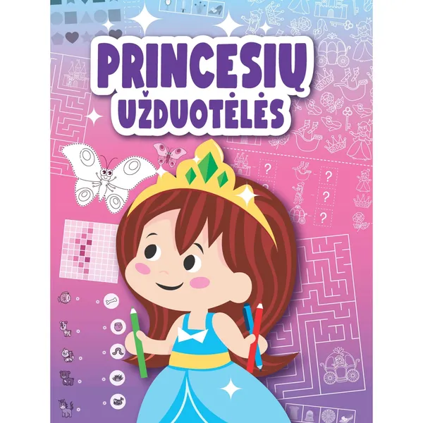 Spalvinimo knyga PRINCESIŲ UŽDUOTĖLĖS, 3-6 m.