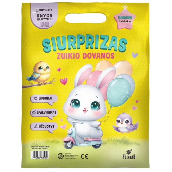 Spalvinimo knyga SIURPRIZAS ZUIKIO DOVANOS, 3-6 m.