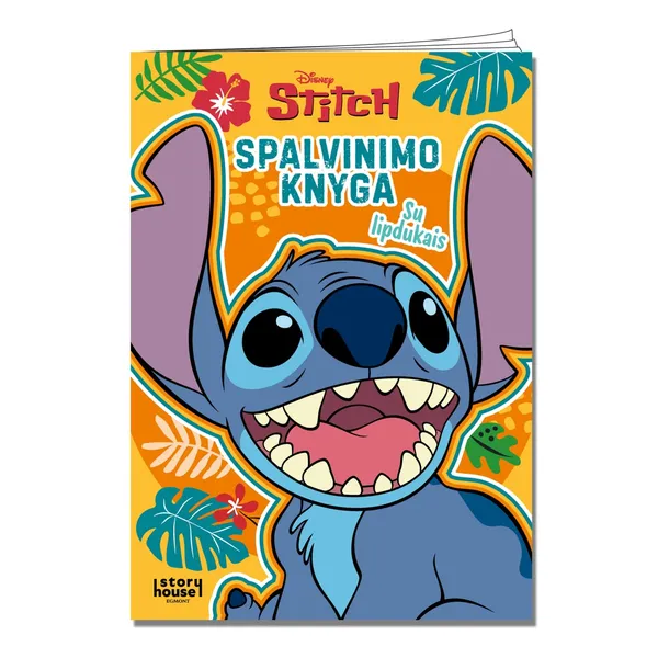 Spalvinimo knyga STITCH. SPALVINIMAS SU LIPDUKAIS, 3-6 m.